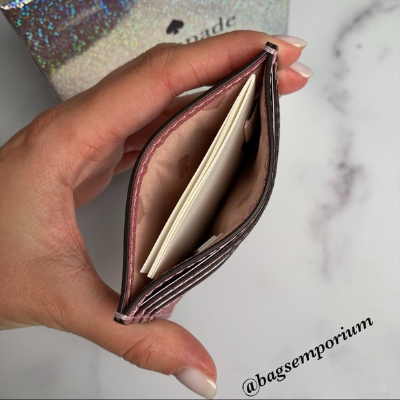 Kate Spade Pink Glitter Credit Card Case Wallet - Picture 7 of 9